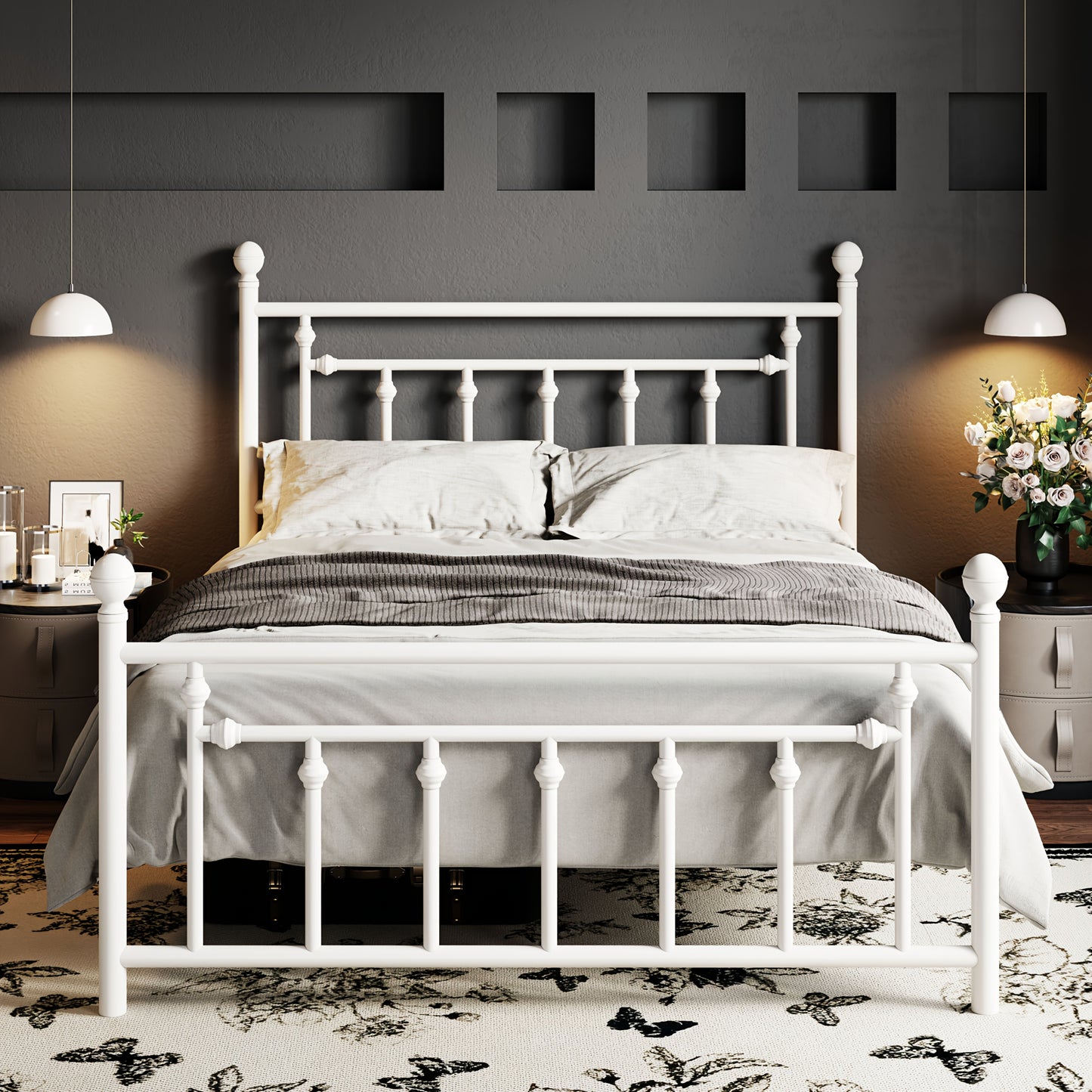 Weeway Modern Metal Platform Bed Frame with Under Bed Storage