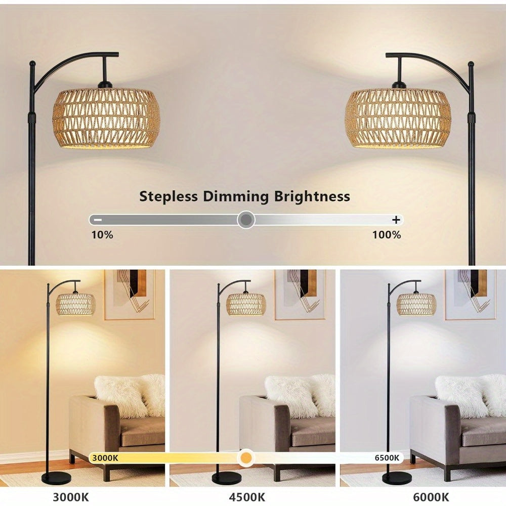 SUCOLITE Arc Floor Lamp With App Remote Dimmable Led