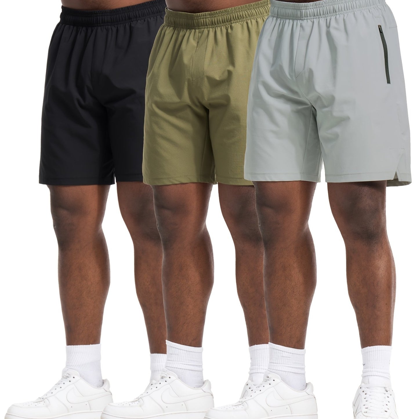 Quick Dry Athletic Shorts For Men With Zipper Pockets