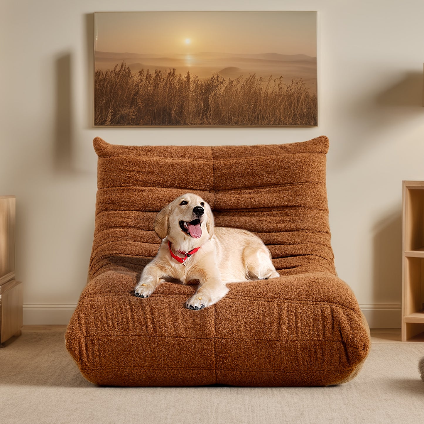 Comfortable Upholstered Bean Bag Chair Modern Floor Sofa