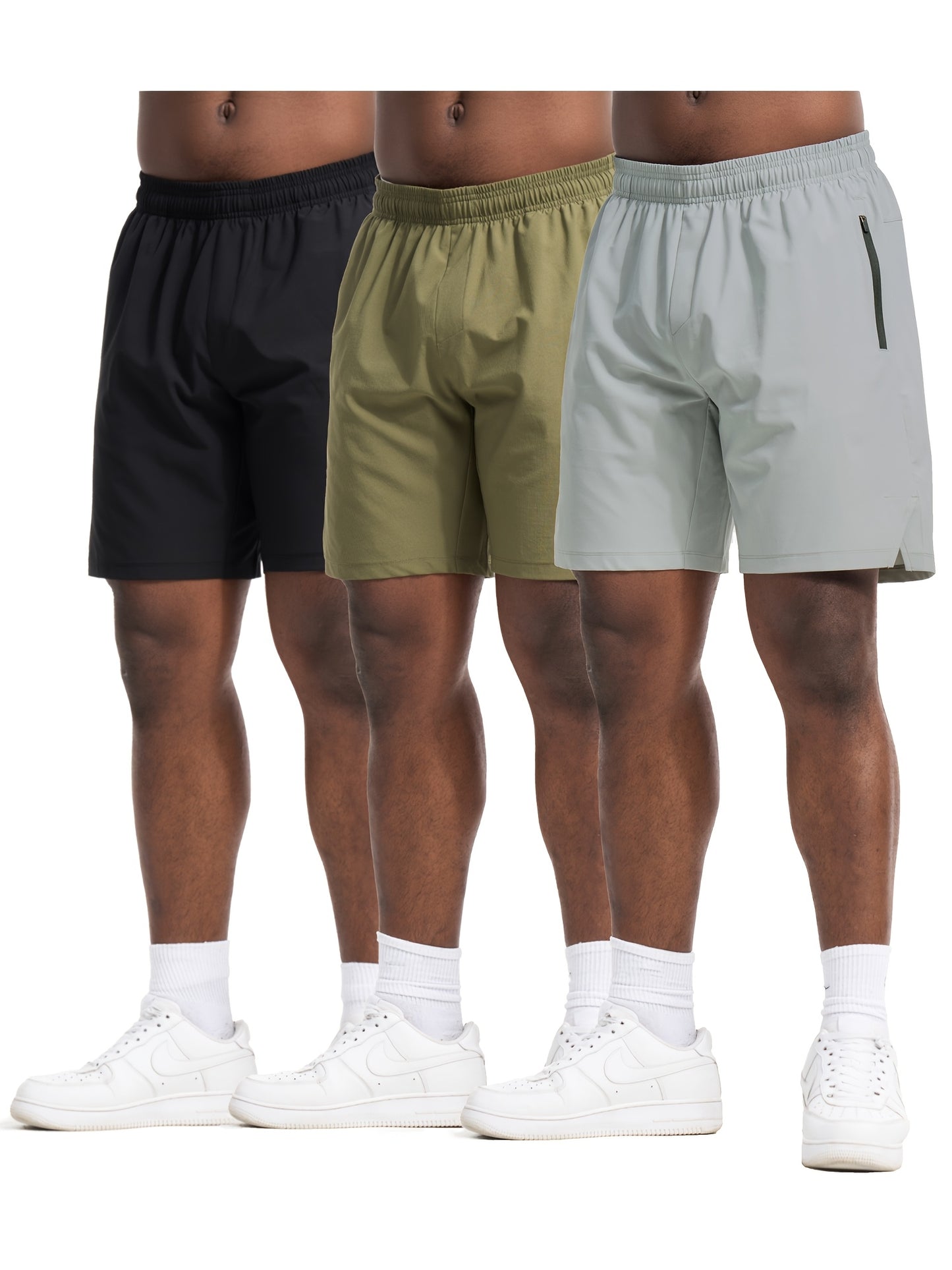 Quick Dry Athletic Shorts For Men With Zipper Pockets