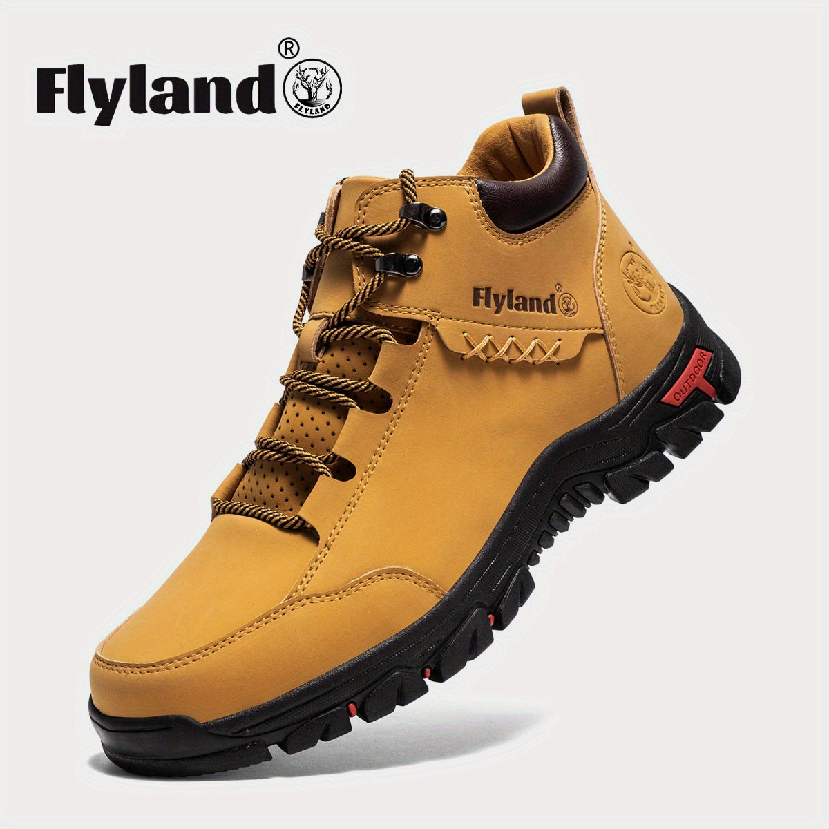 Flyland Vintage Cowhide Leather Chukka Boots Mens Fashion