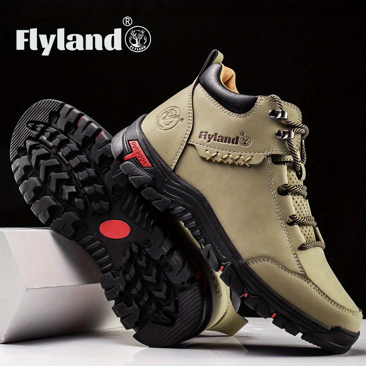 Flyland Vintage Cowhide Leather Chukka Boots Mens Fashion