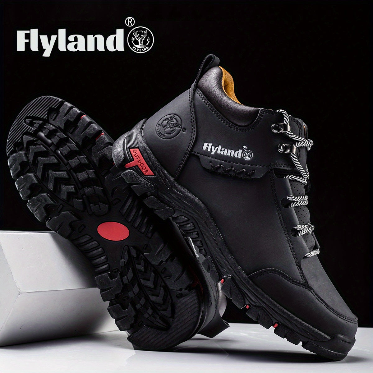 Flyland Vintage Cowhide Leather Chukka Boots Mens Fashion