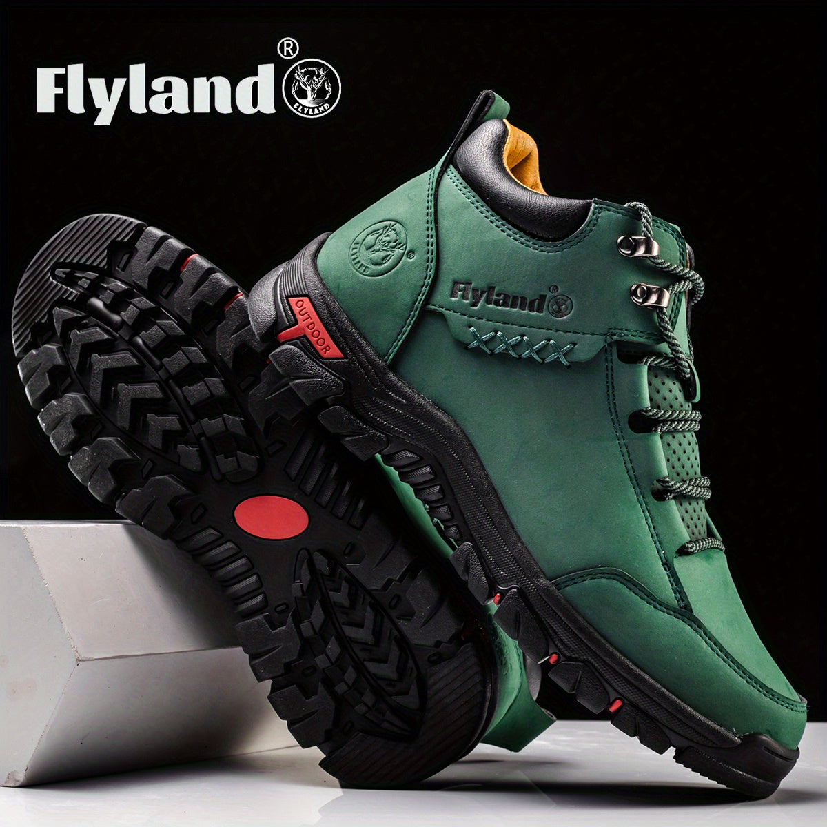 Flyland Vintage Cowhide Leather Chukka Boots Mens Fashion