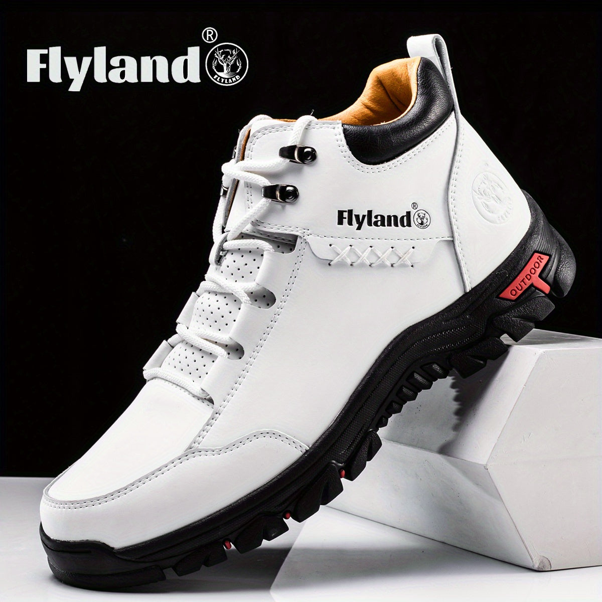 Flyland Vintage Cowhide Leather Chukka Boots Mens Fashion