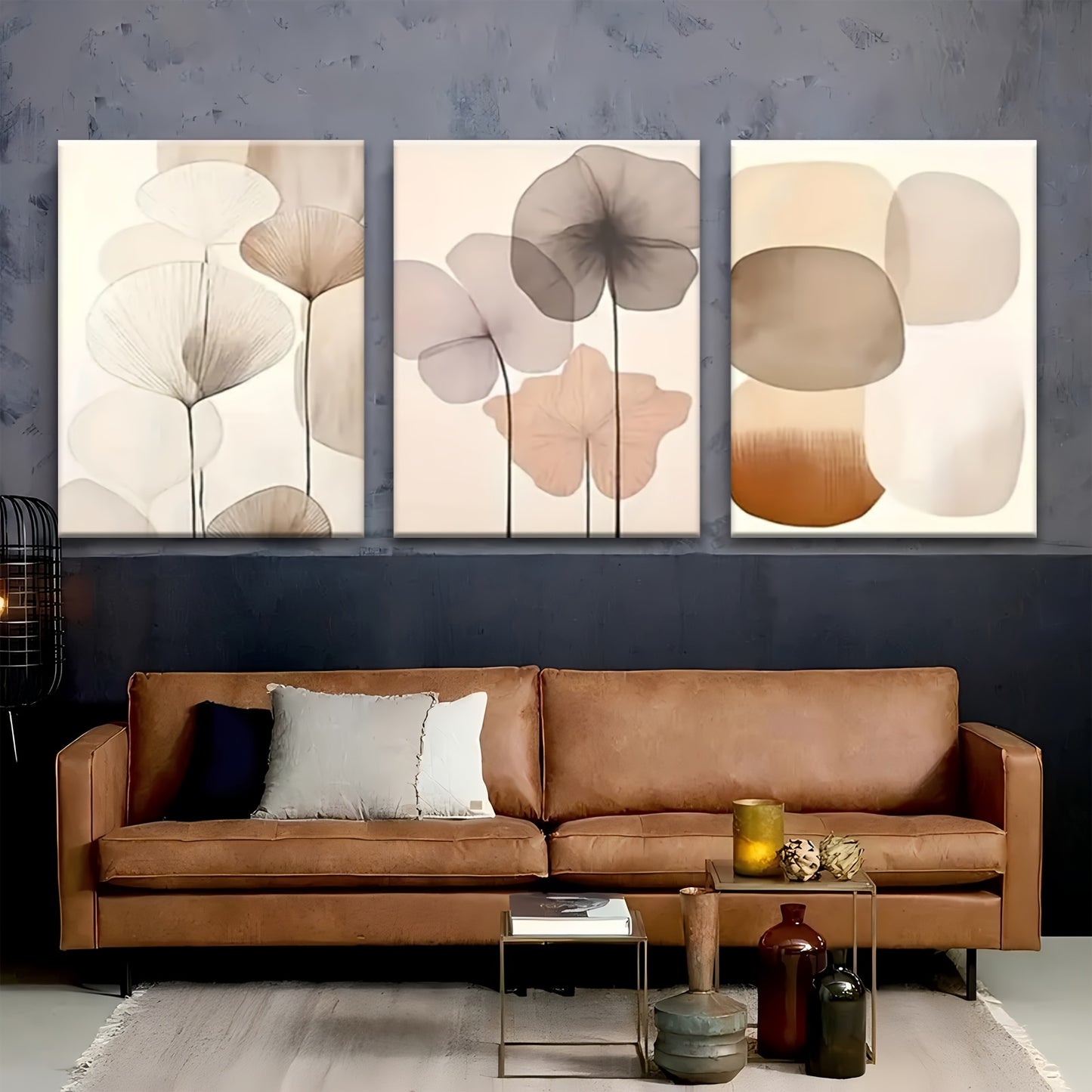 Wooden Framed Wall Art Bohemian Leaf Canvas Print Mural