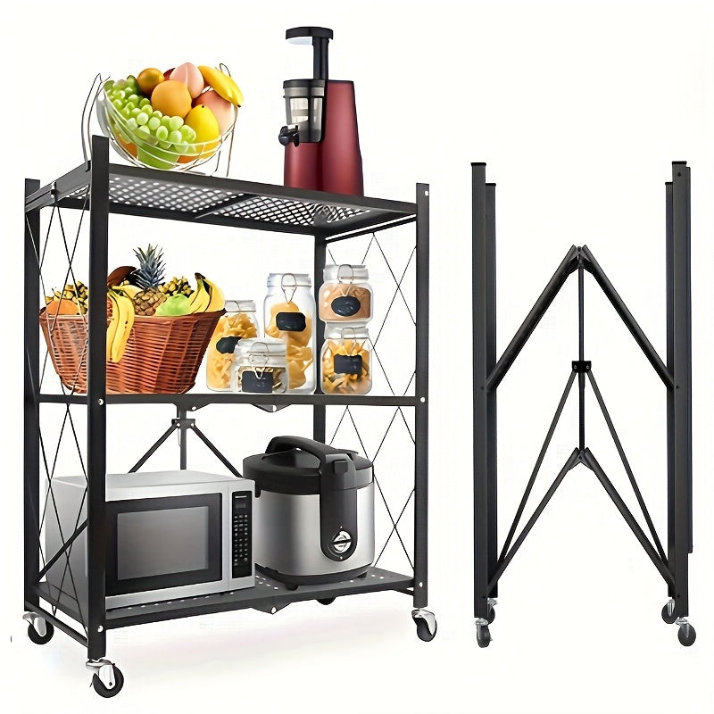 Metal Storage Rack with Wheels for Home and Office Organization
