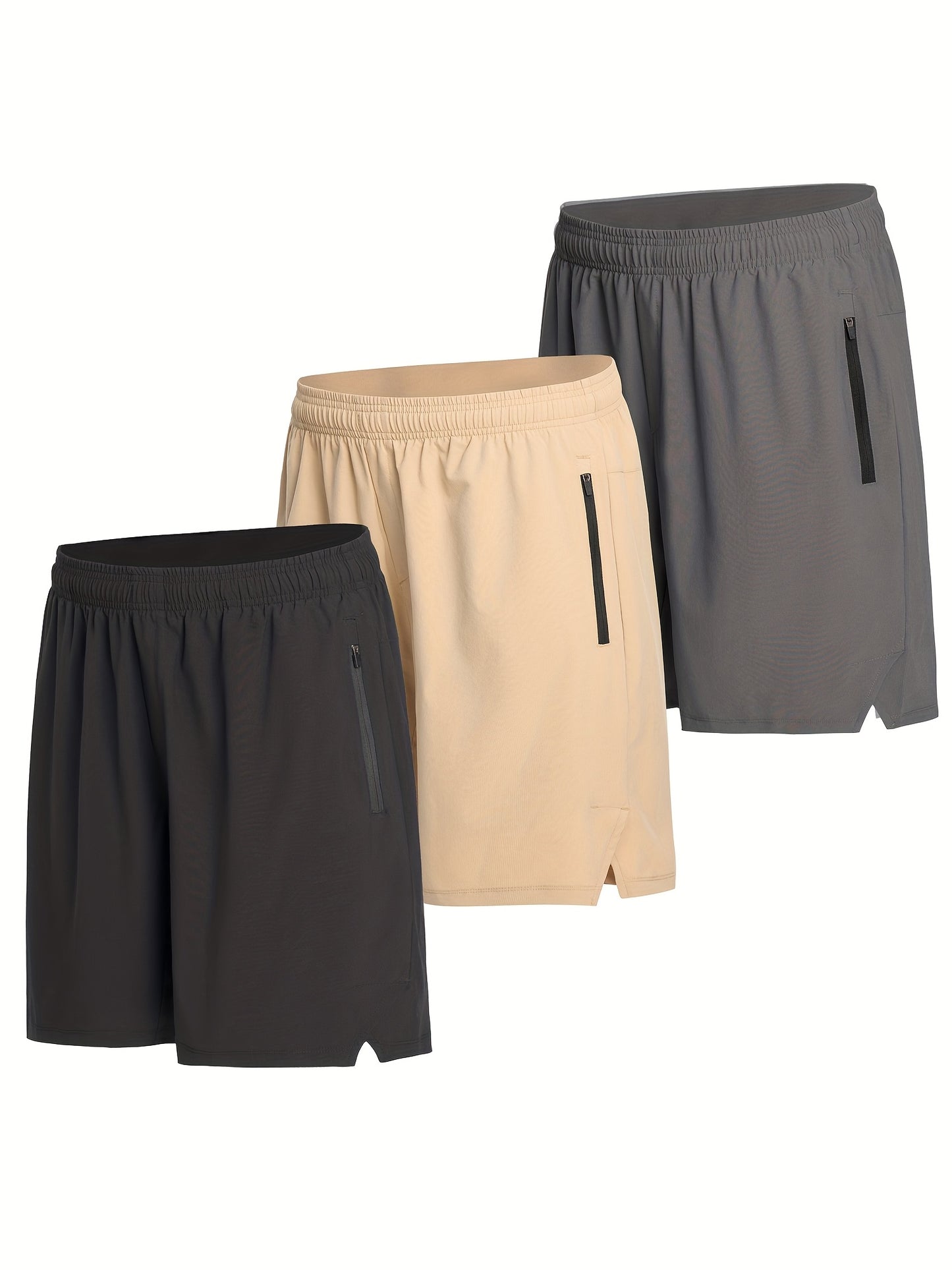 Quick Dry Athletic Shorts For Men With Zipper Pockets