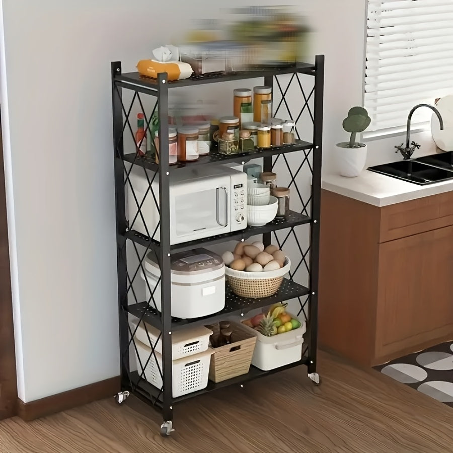 Metal Storage Rack with Wheels for Home and Office Organization