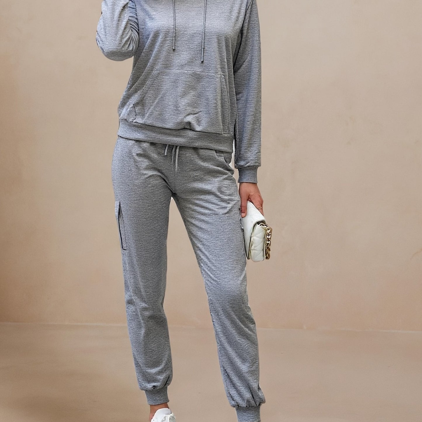 Women's Hoodie Set With Lantern Pants Casual Chic Outfit