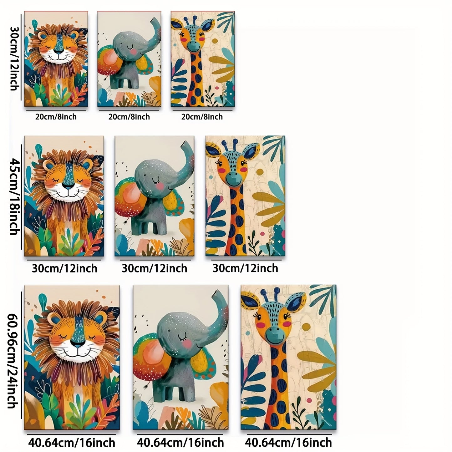 Wooden Framed Animal Wall Art Set for Stylish Home Decor