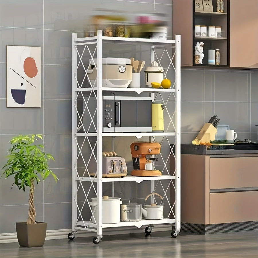 Metal Storage Rack with Wheels for Home and Office Organization