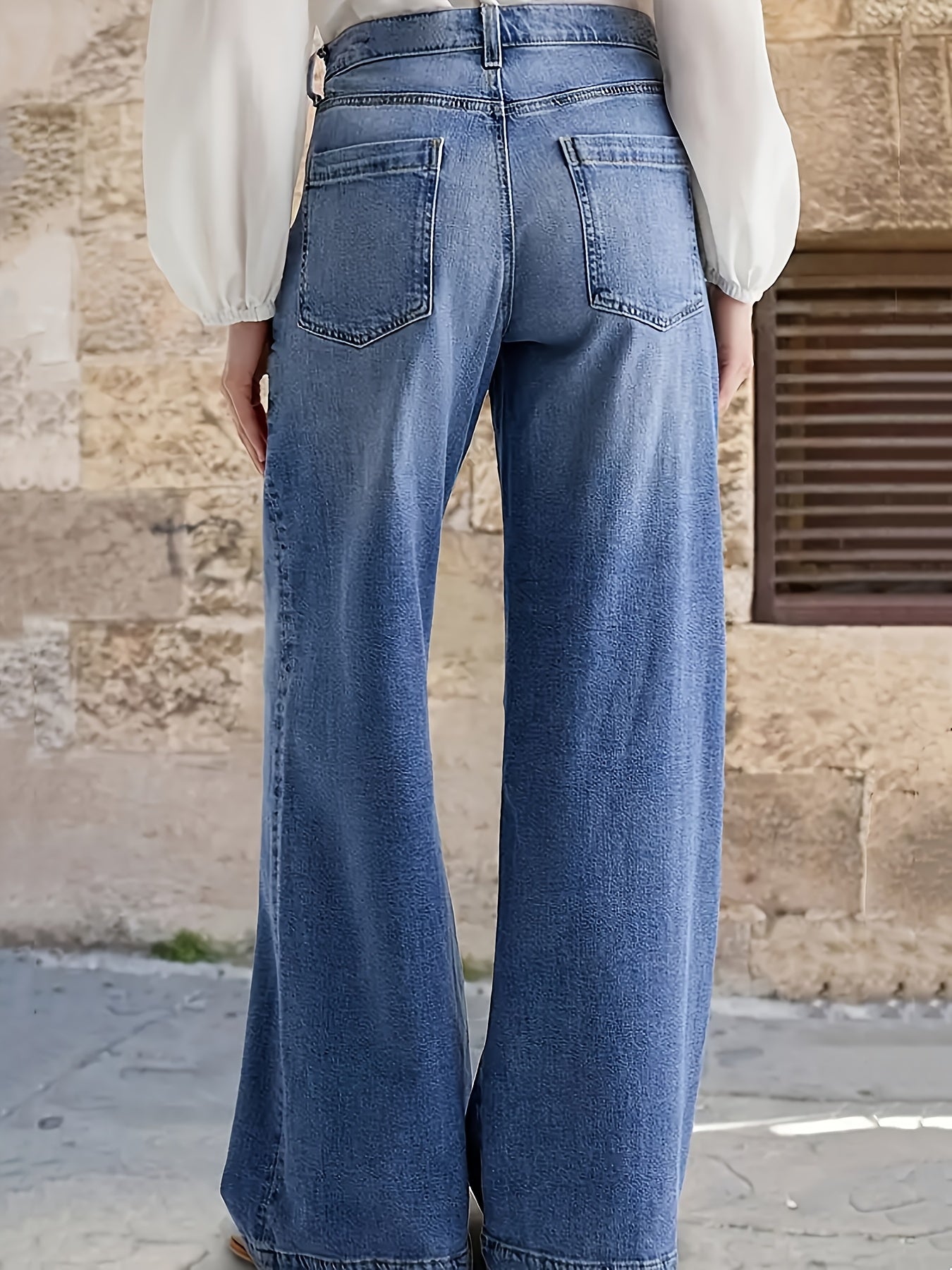 HME Ladies Stretch And Straight Leg Denim Trousers