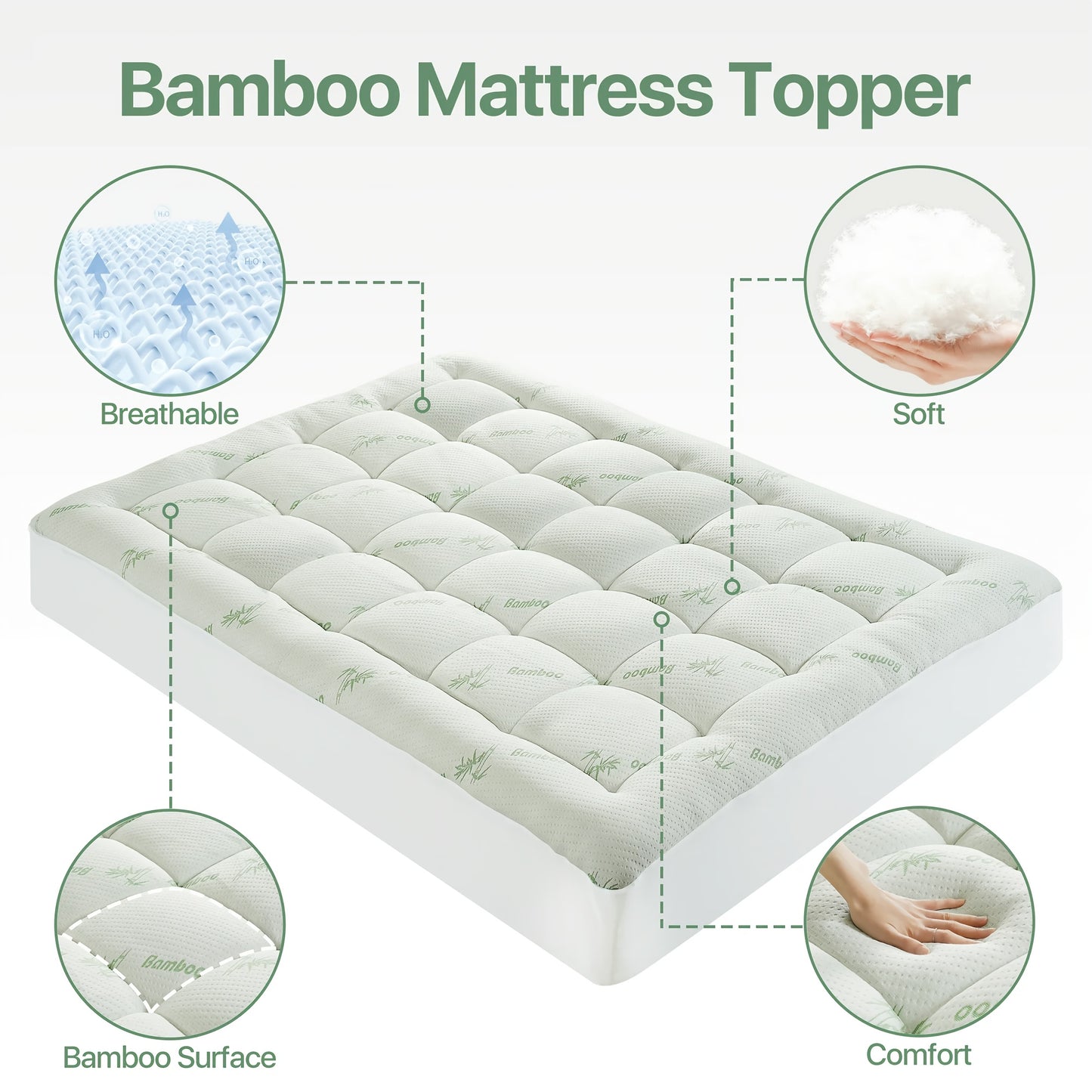 Cooling Bamboo Mattress Topper for Ultimate Bedroom Comfort