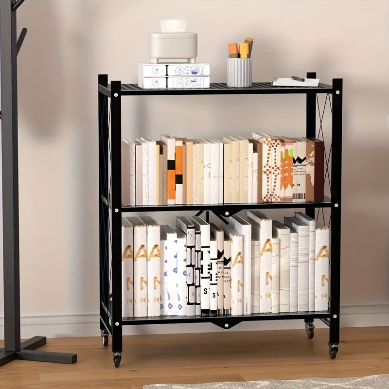 Metal Storage Rack with Wheels for Home and Office Organization