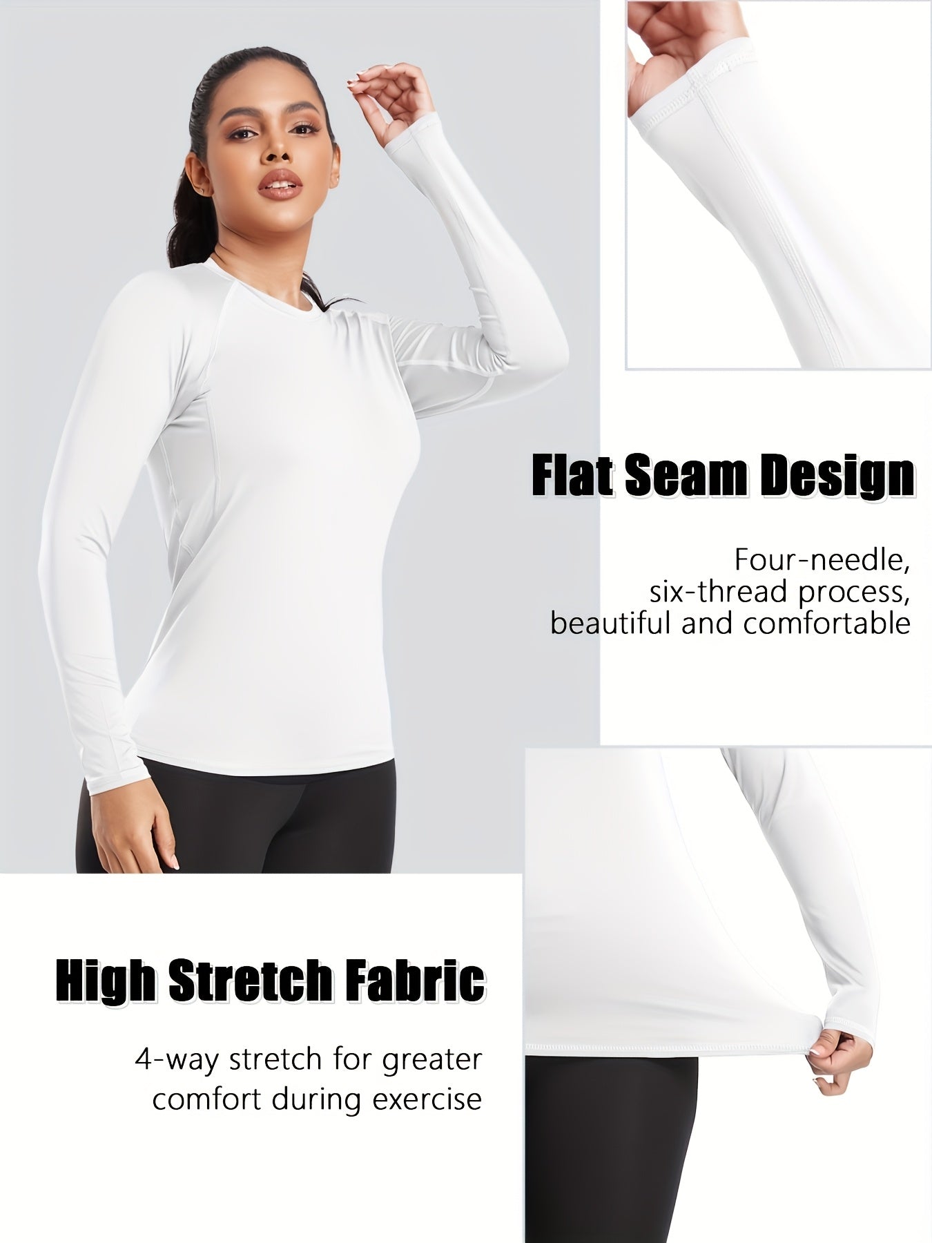 KINGLAMAN Women's Performance Compression Long Sleeve Tops