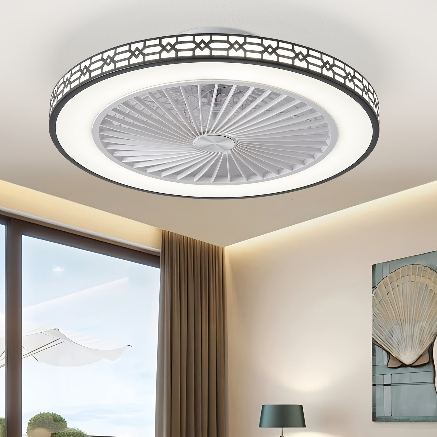 Modern LED Ceiling Fan with Adjustable Light and Reversible Airflow
