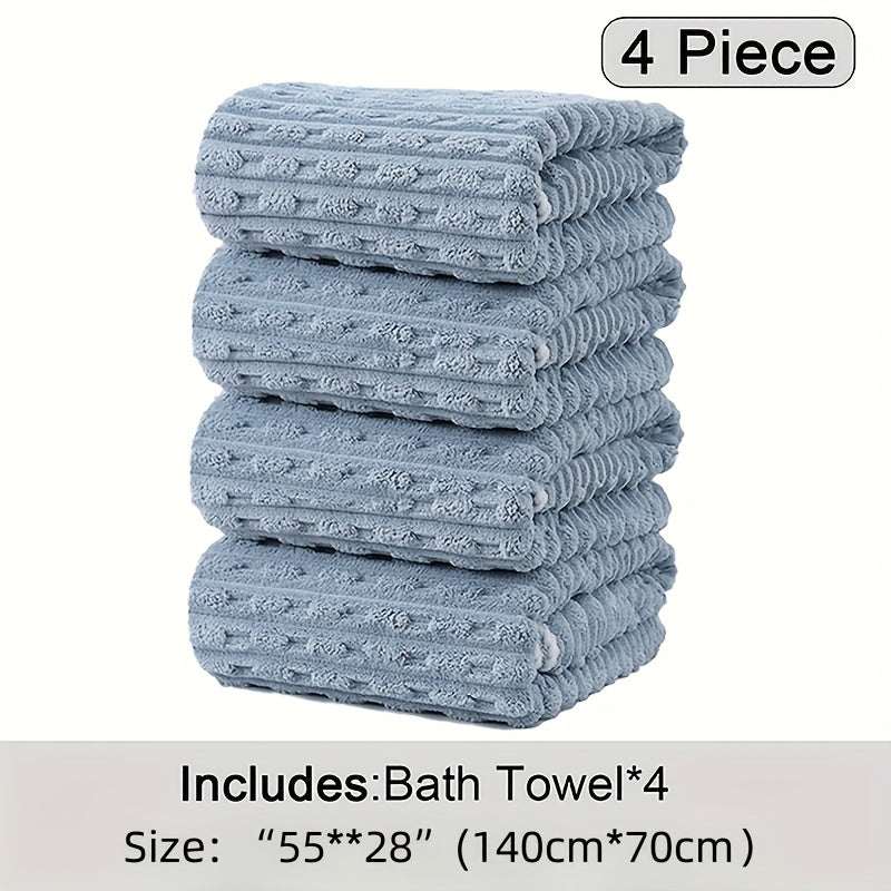 Super Soft Quick-Dry Waffle Weave Bath Towels - 4 Pack