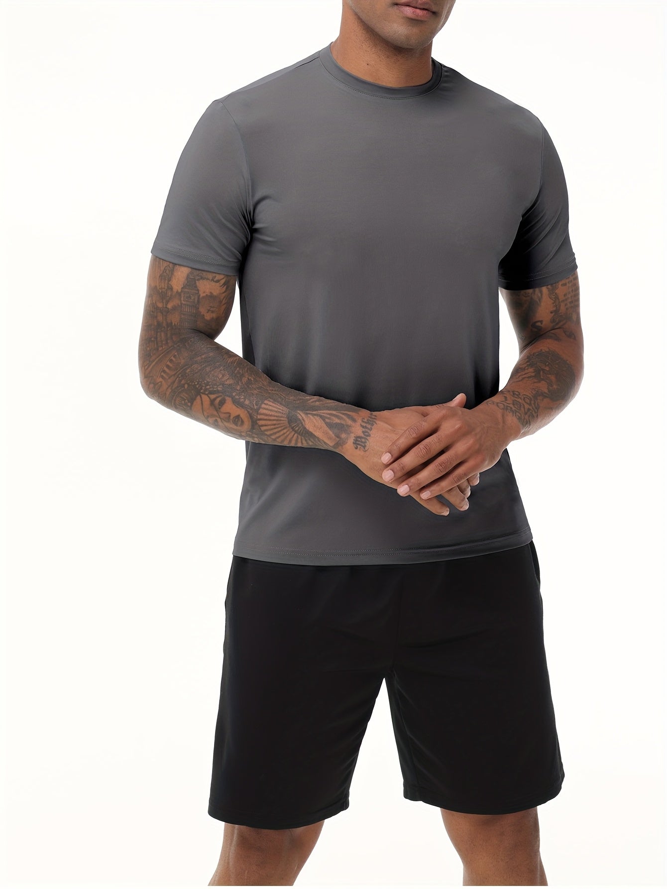 Exarus Men's Moisture Wicking Athletic Short Sleeve Shirt