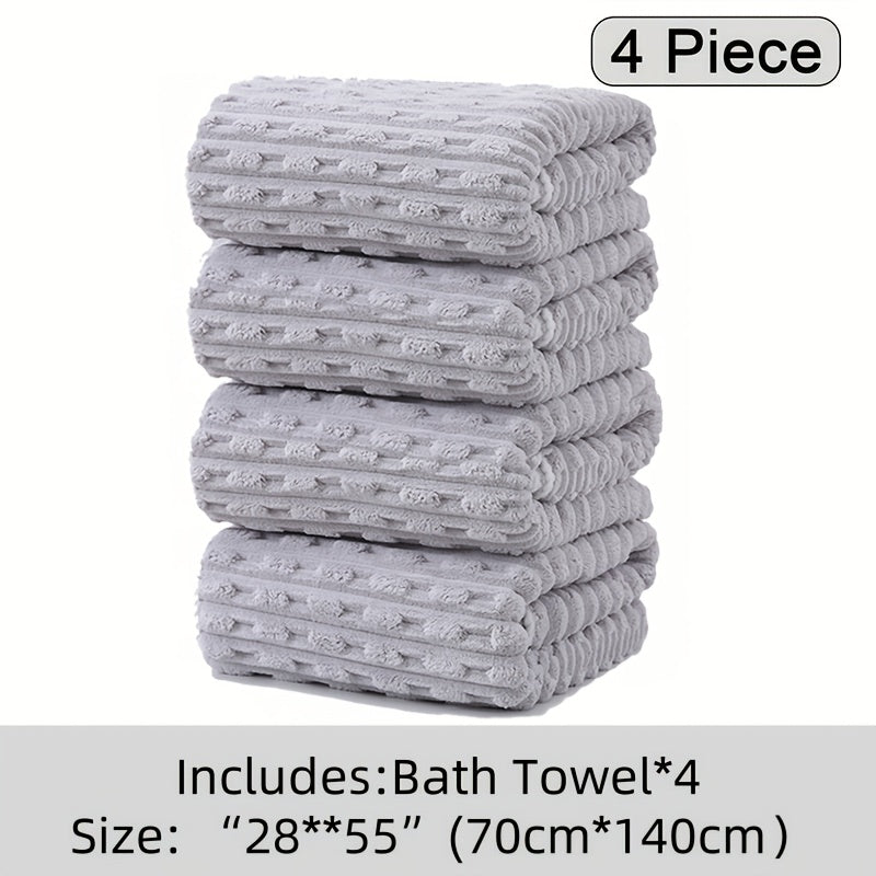 Super Soft Quick-Dry Waffle Weave Bath Towels - 4 Pack