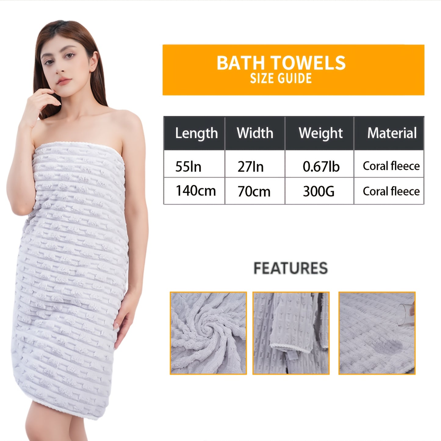 Super Soft Quick-Dry Waffle Weave Bath Towels - 4 Pack