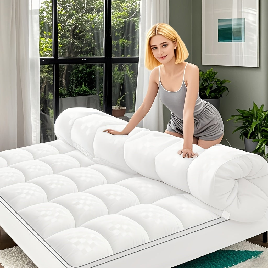 Cooling Bamboo Mattress Topper Breathable Soft and Comfortable Pad