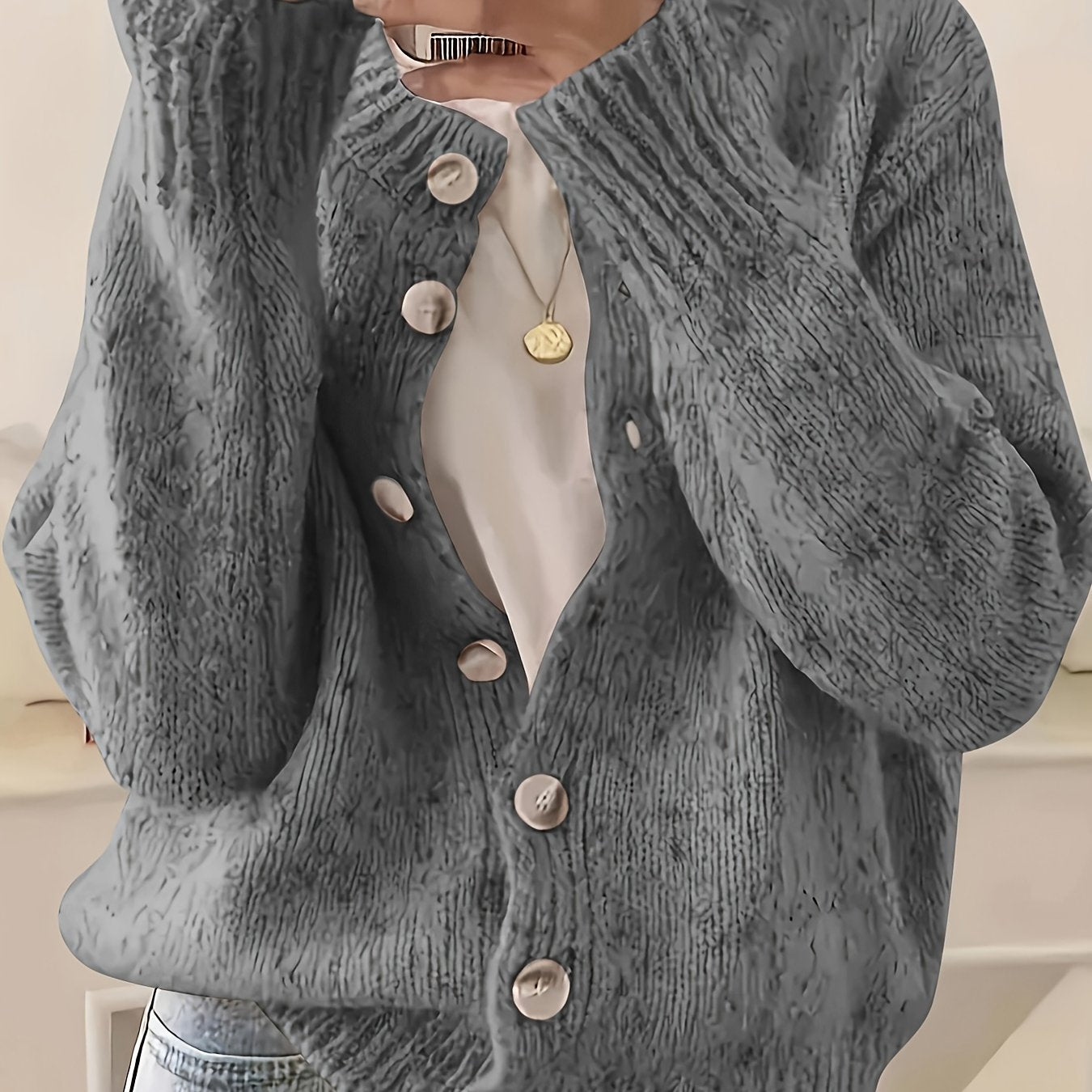 Elegant Women Cardigan Sweater Jacket All Seasons Layering