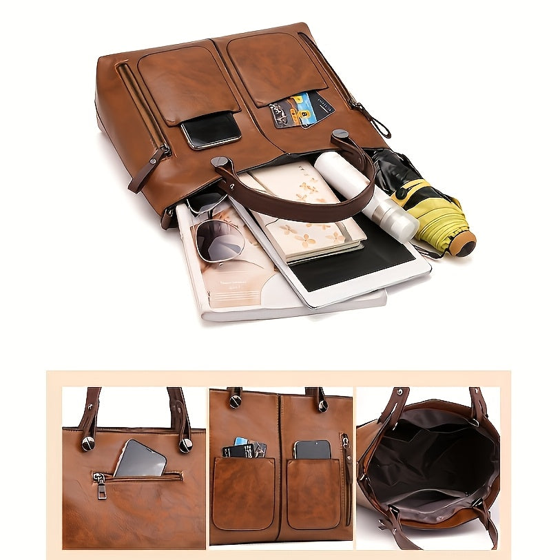 Retro Tote Bag Large Capacity Crossbody For Men Women