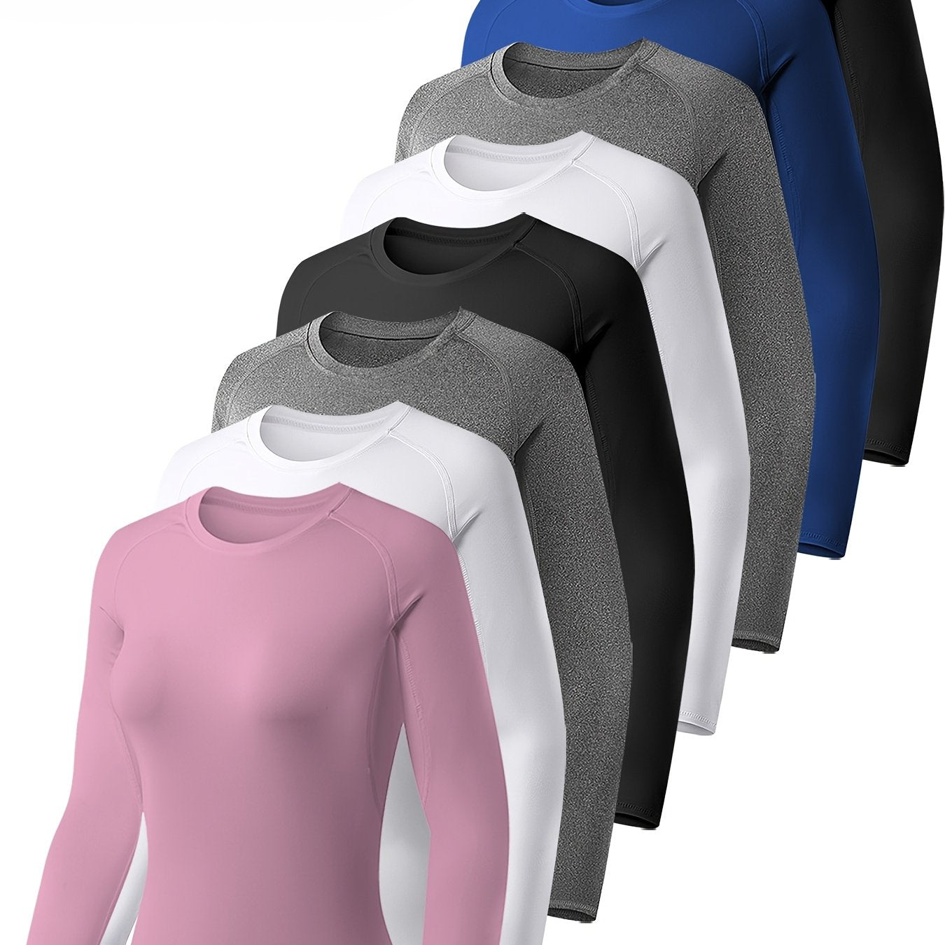 KINGLAMAN Women's Performance Compression Long Sleeve Tops