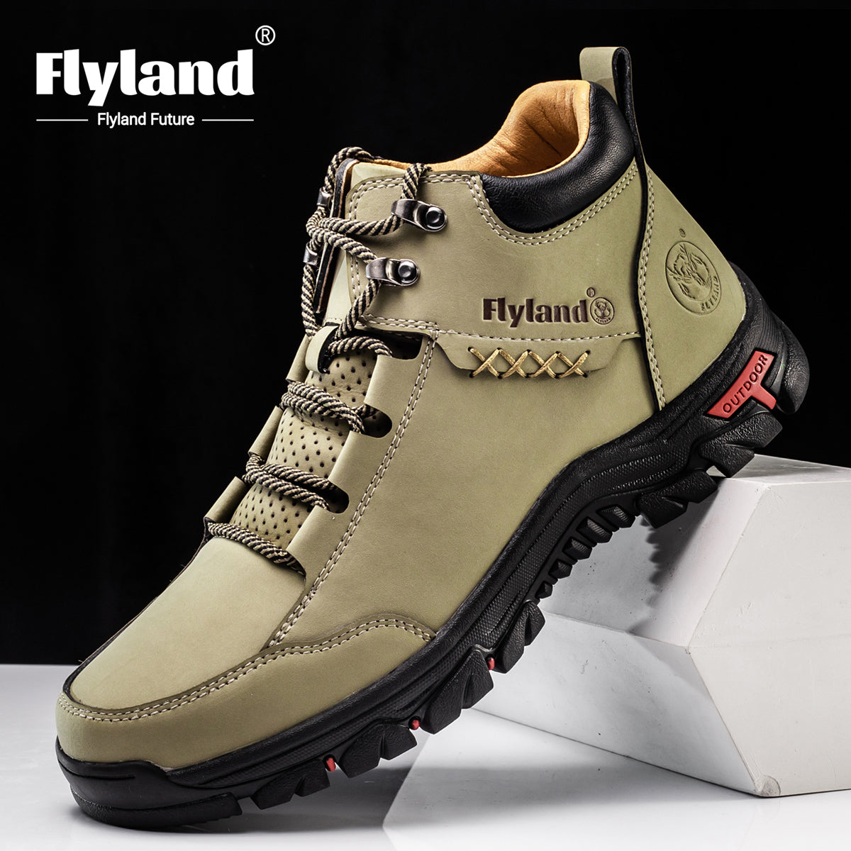 Flyland Vintage Leather Chukka Boots For Men Casual Work