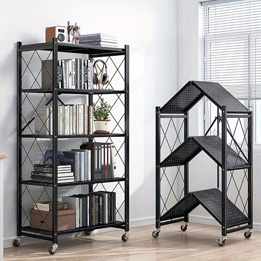 Metal Storage Rack with Wheels for Home and Office Organization
