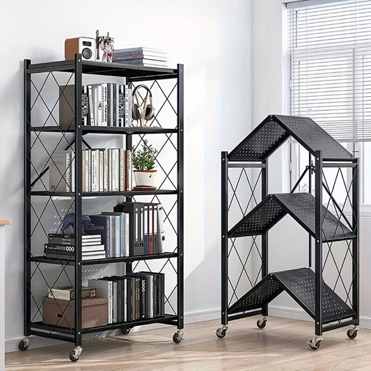 Metal Storage Rack with Wheels for Home and Office Organization
