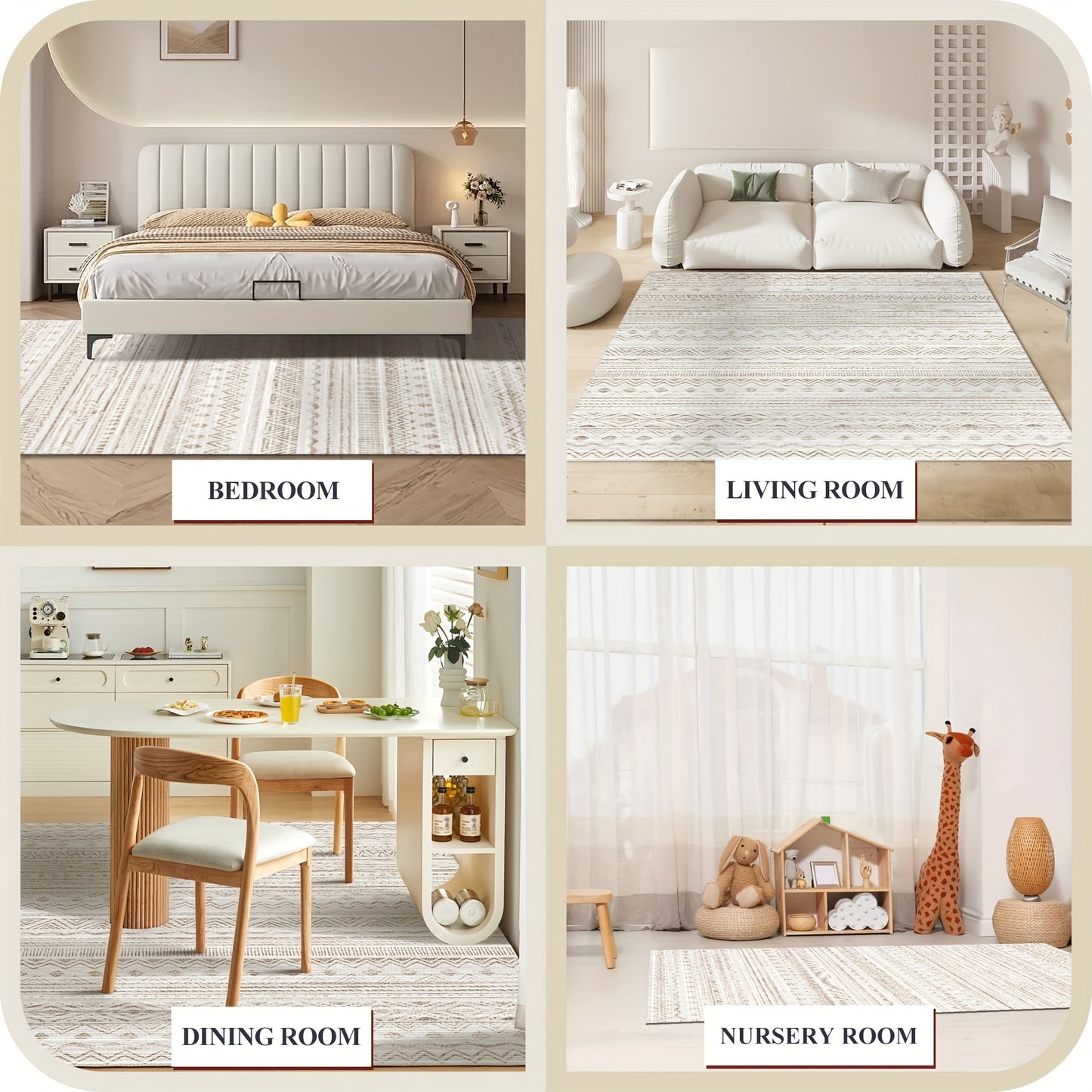 Bluebow Boho Moroccan Area Mat Machine Washable Low Pile