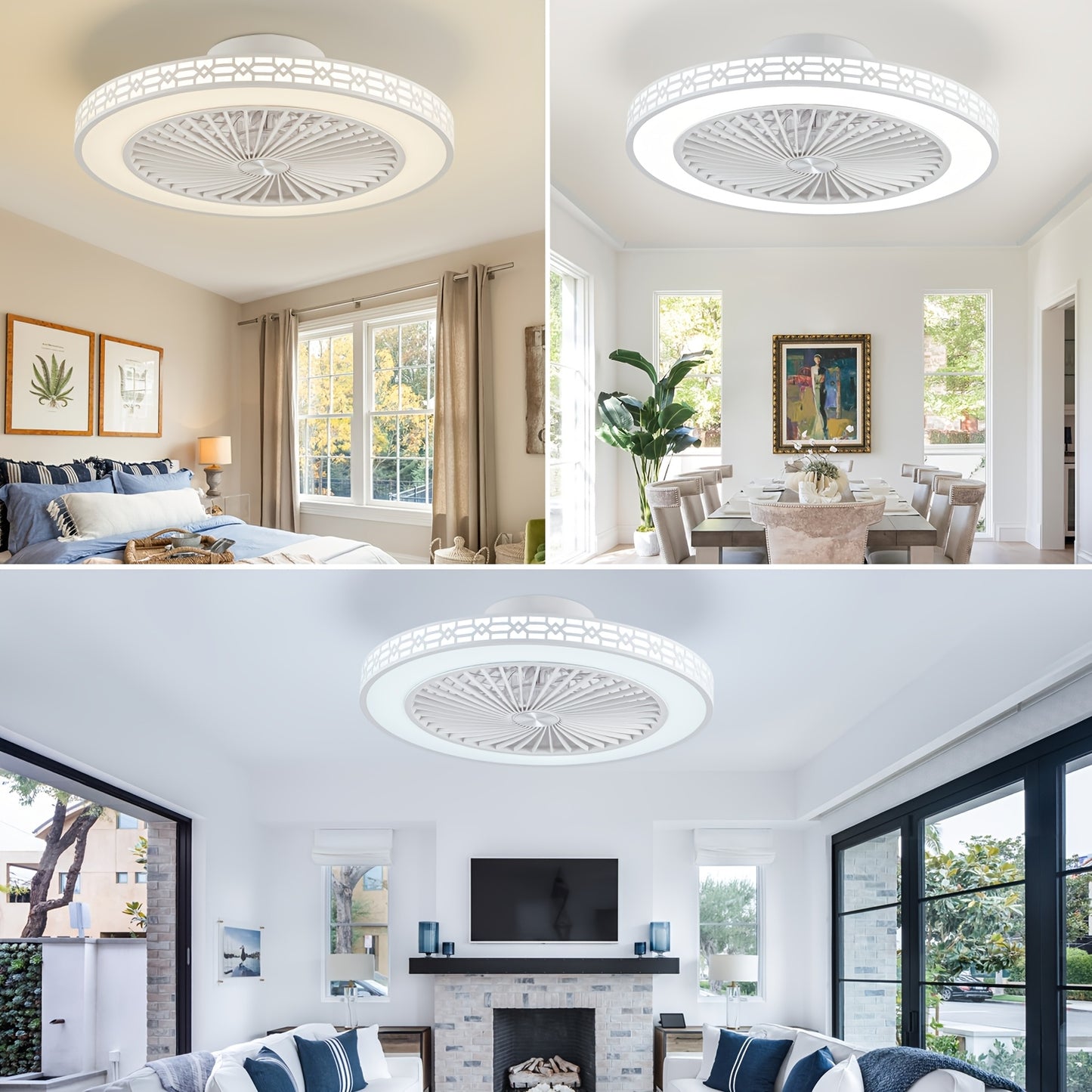 Modern LED Ceiling Fan with Adjustable Light and Reversible Airflow