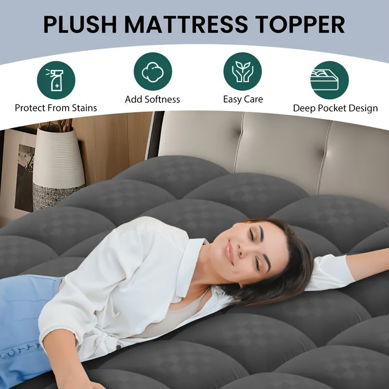 Cooling Bamboo Mattress Topper Breathable Soft and Comfortable Pad