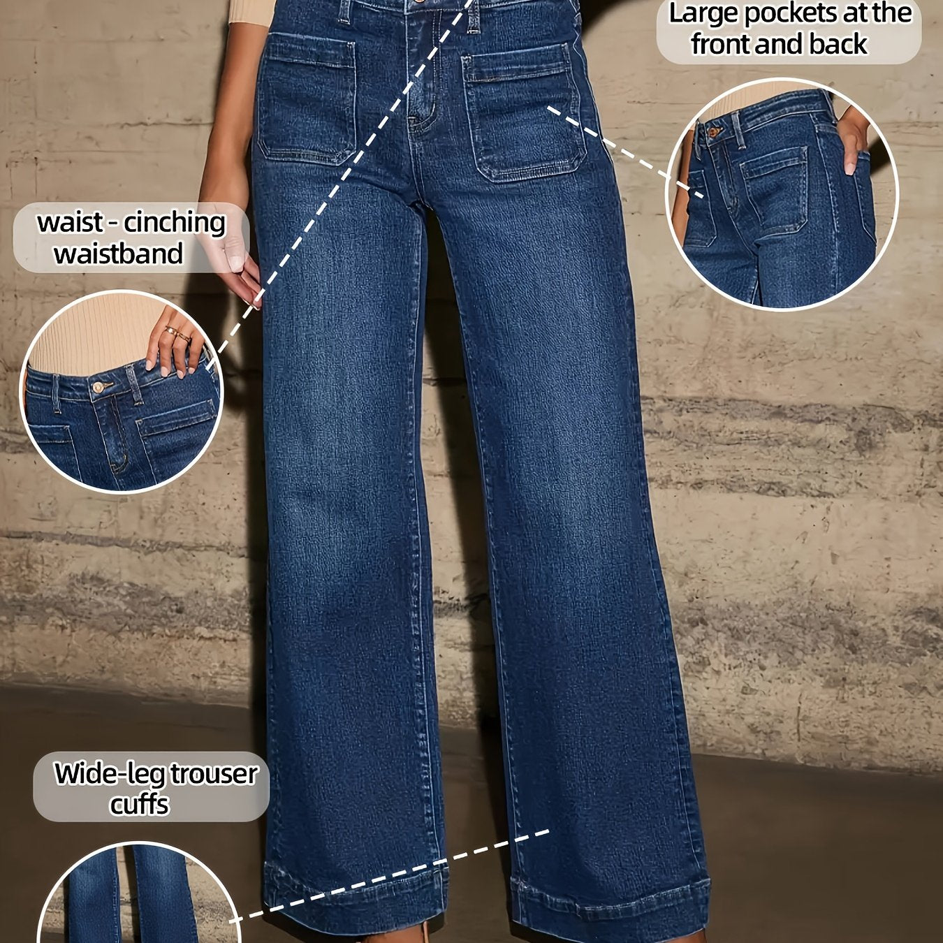 KYGABAK Womens High Waisted Straight Leg Denim Jeans