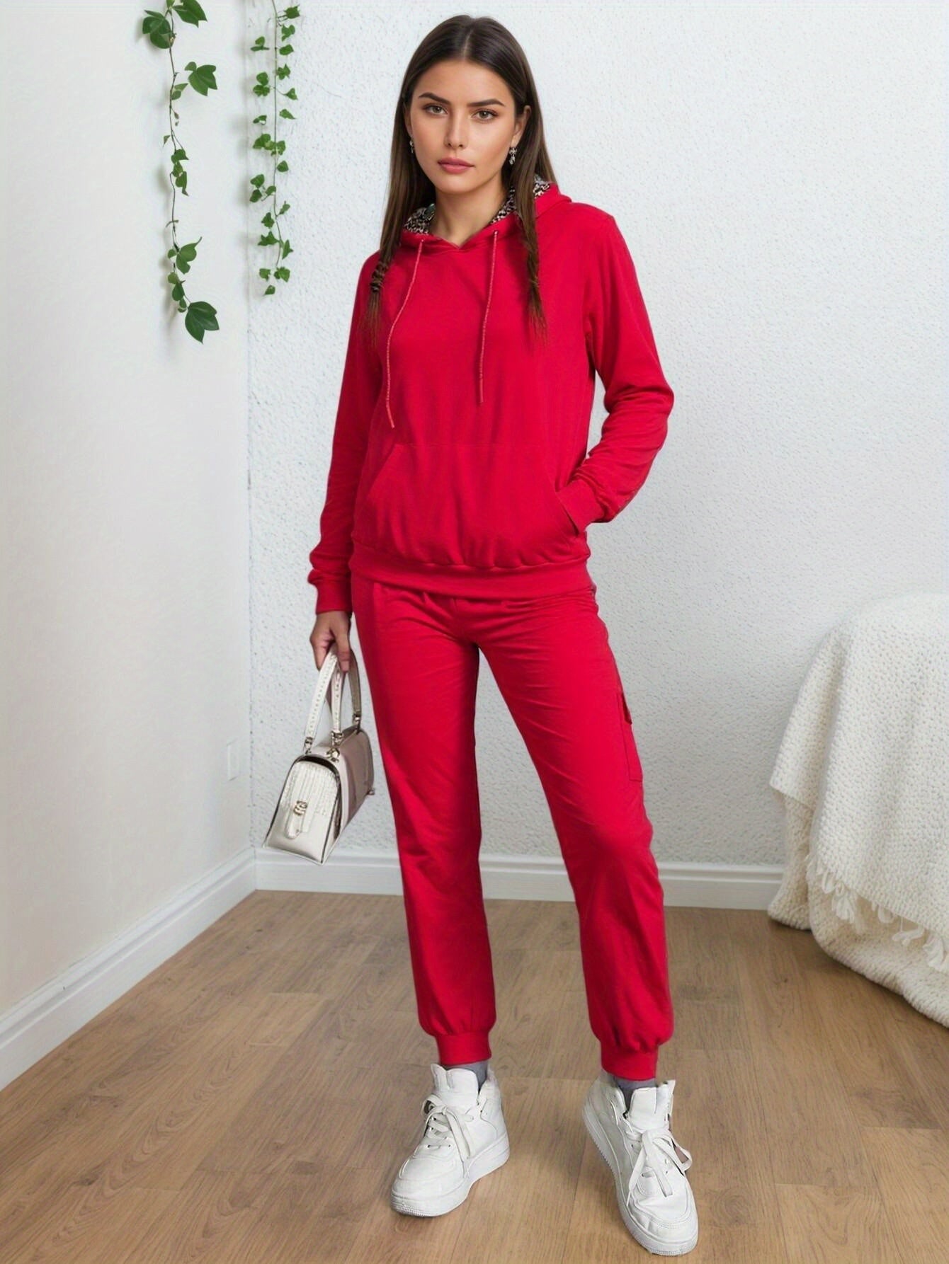 Women's Hoodie Set With Lantern Pants Casual Chic Outfit
