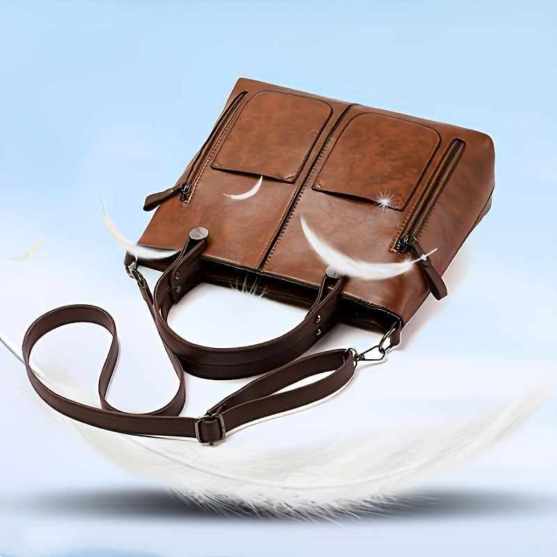 Retro Tote Bag Large Capacity Crossbody For Men Women