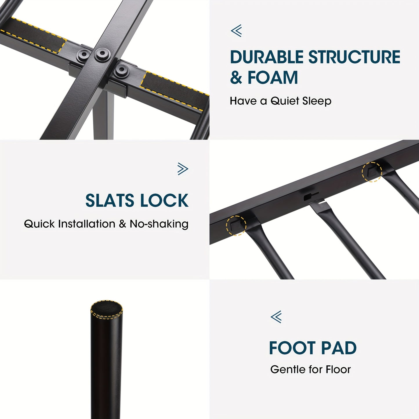 Weeway Modern Metal Platform Bed Frame with Under Bed Storage