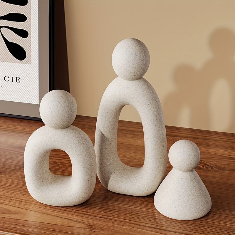 Resin Family Abstract Sculptures Gift Set For Home Decor