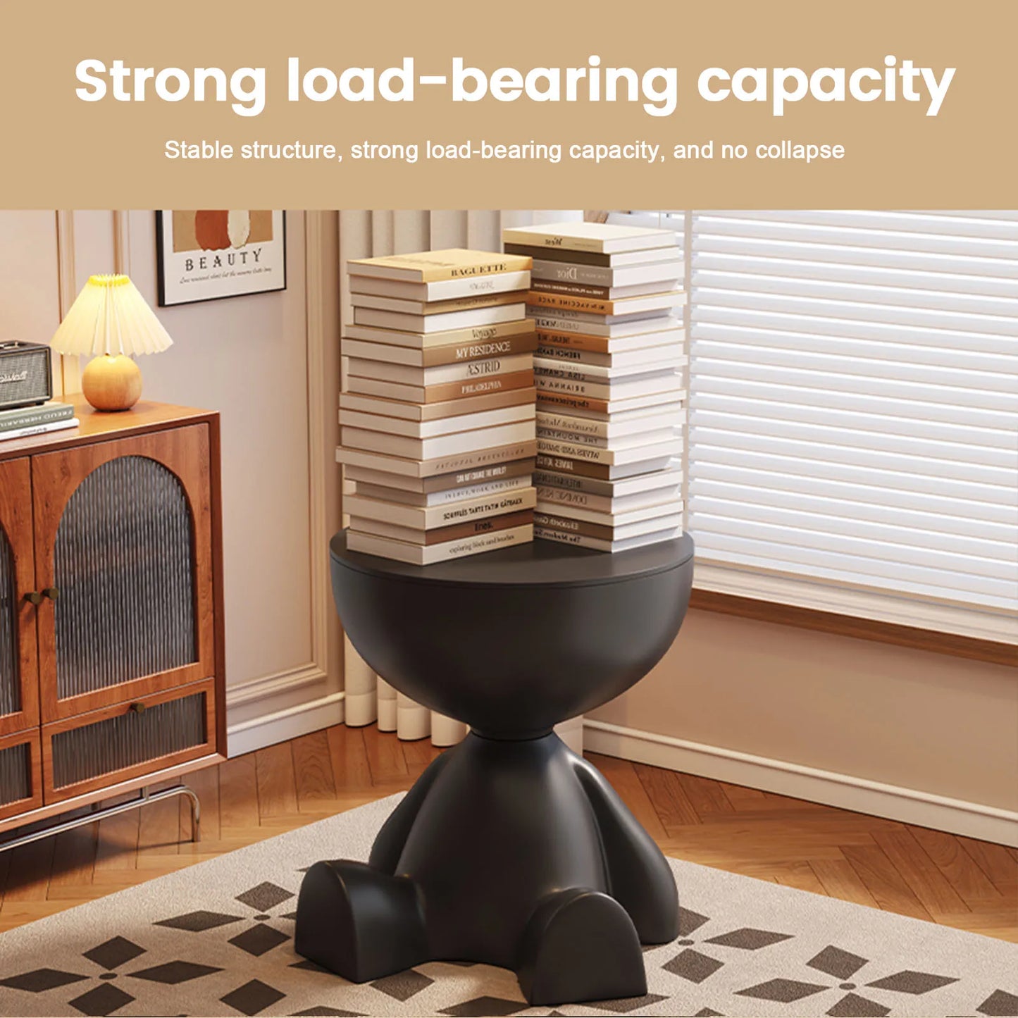 Wedyvko Coffee Table Modern Round Matte Finish Storage