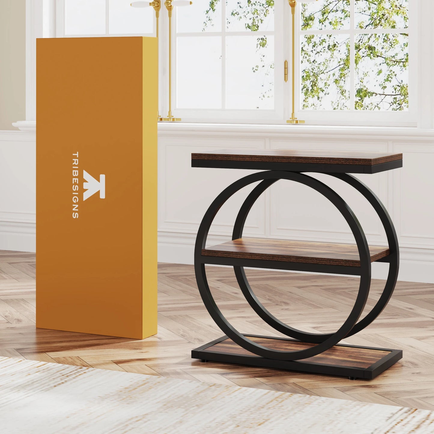 Tribesigns End Table With Three Shelves Compact Side Table