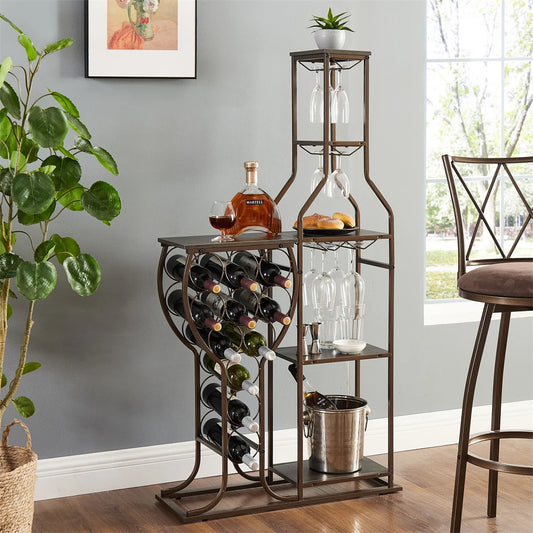 Hign Concerned Floor Wine Rack 11 Bottle 5 Tier Display