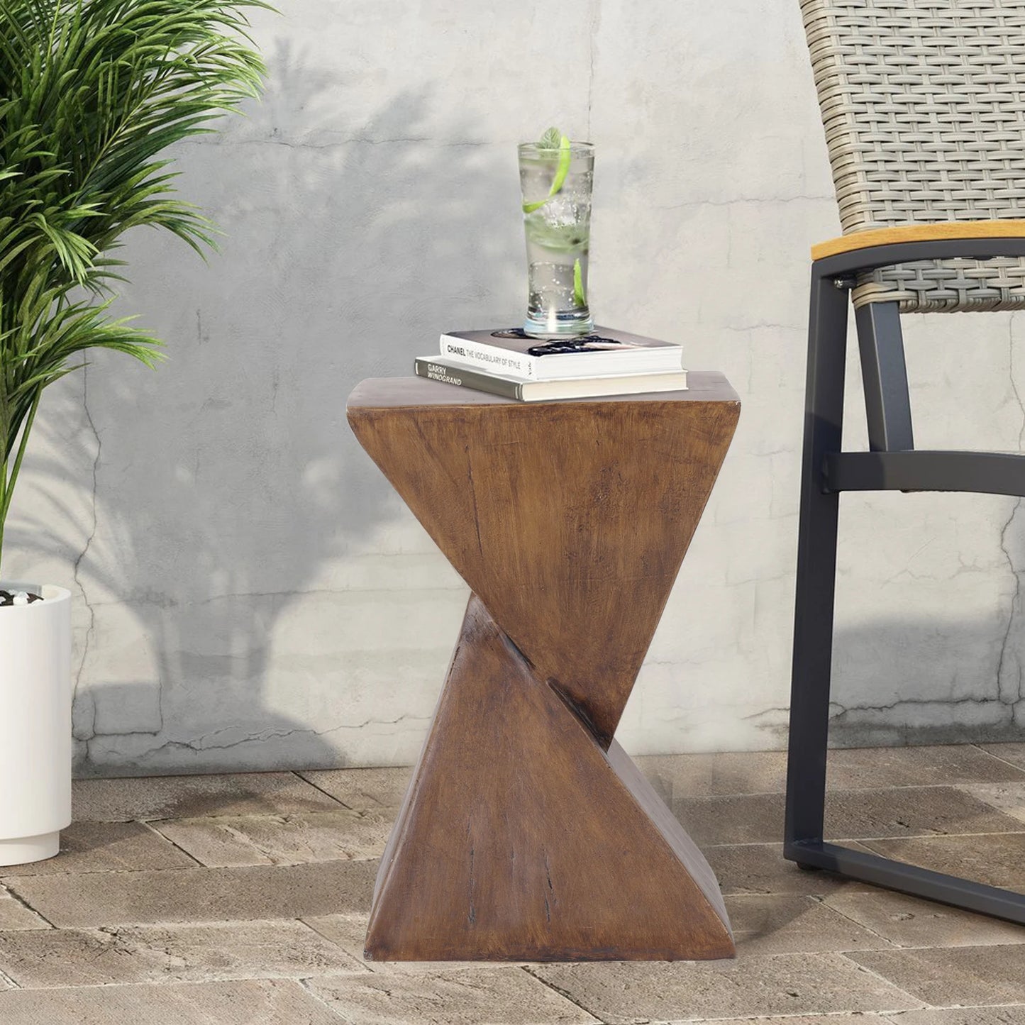 Wisfor Lightweight Concrete Accent Table Modern Geometry