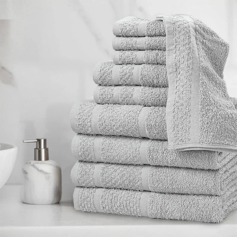 Premium Cotton Towel Set 10 Piece Ultra Soft Durable