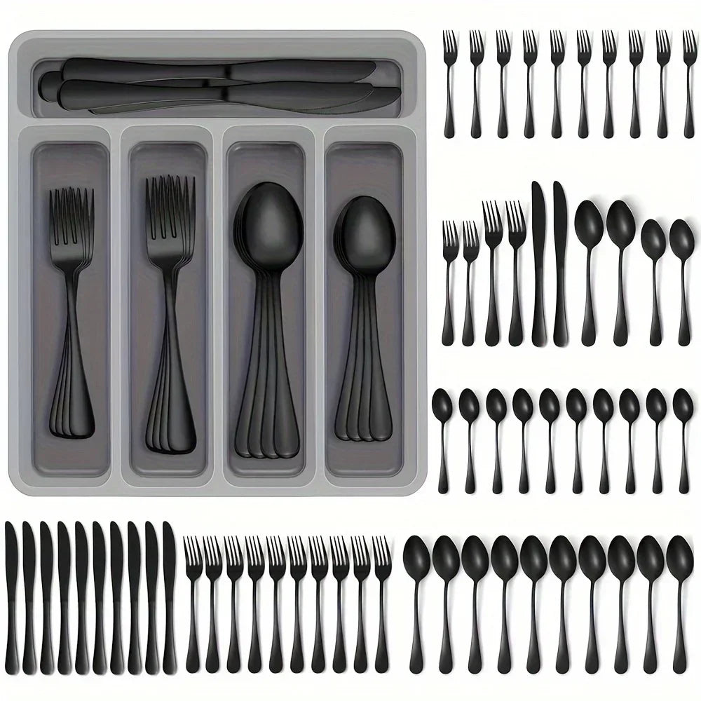 Hign-concerned Cutlery Set 60 Pieces Drawer Dishwasher Safe