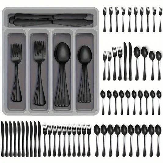 Hign-concerned Cutlery Set 60 Pieces Drawer Dishwasher Safe