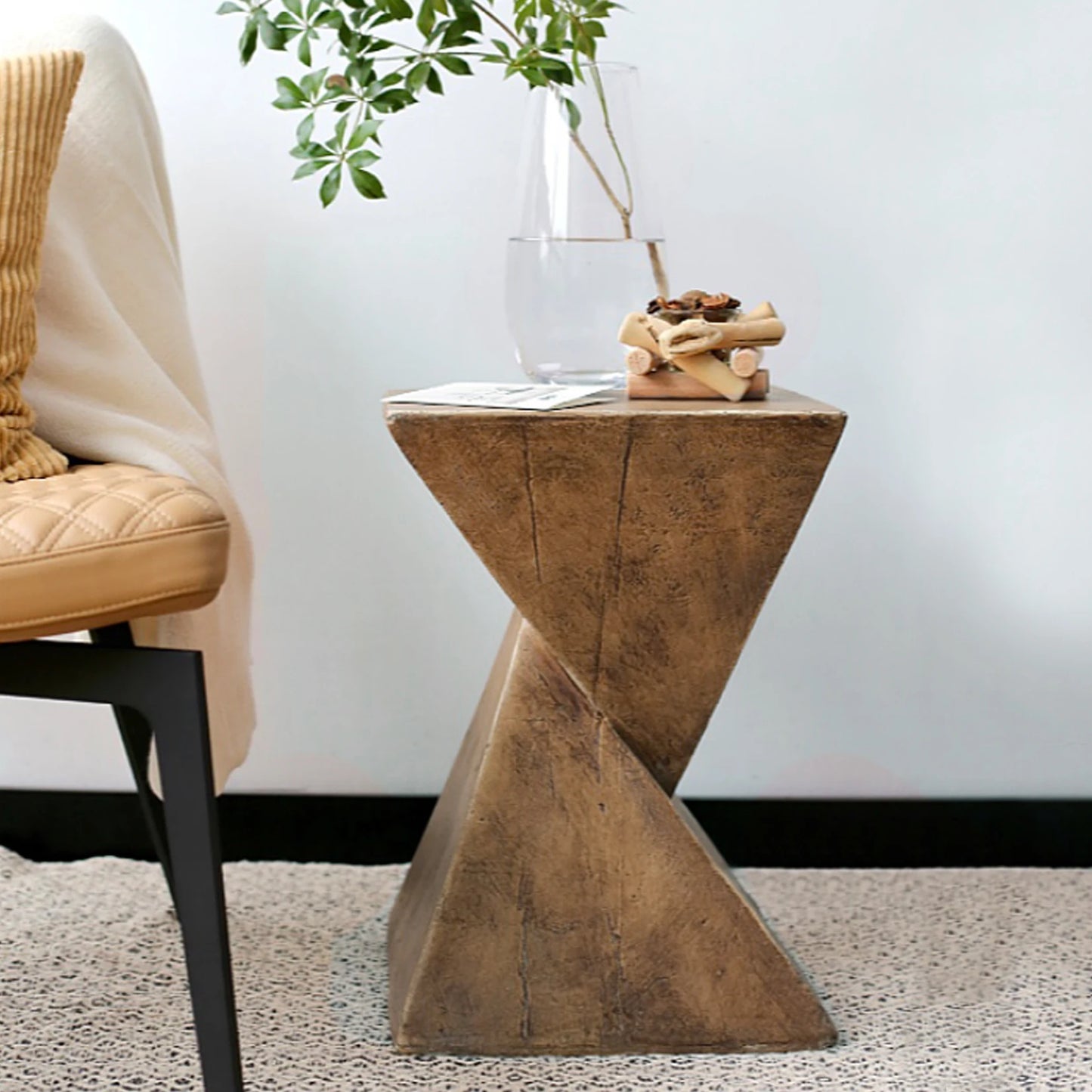 Wisfor Lightweight Concrete Accent Table Modern Geometry