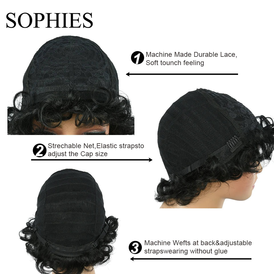 Sophie's Wet Water Wave Short Brazilian Remy Wig Volume
